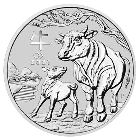 2021 1/2 oz Lunar III Ox Silver Coin - Perth Mint